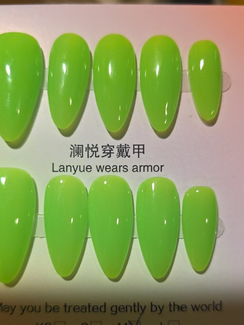 Neon Green Press-On Women's Nails Size Med - Picture 3 of 3